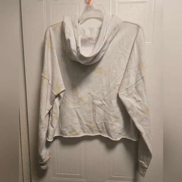Calvin Klein Cream Crop Tie Front Hoodie Sz Medium - Picture 8 of 8